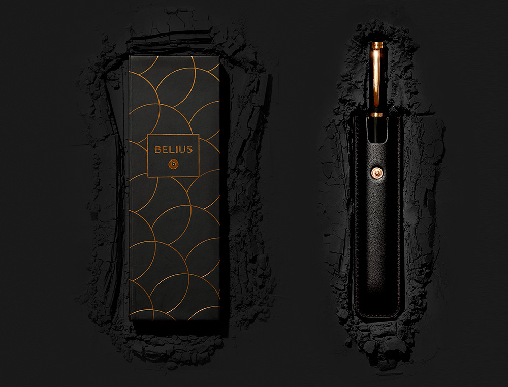 Caneta belius passion dor aluminio escovado preto dourado tinta azul caixa de oferta ( Imagem 2 de 21 ) - Preview