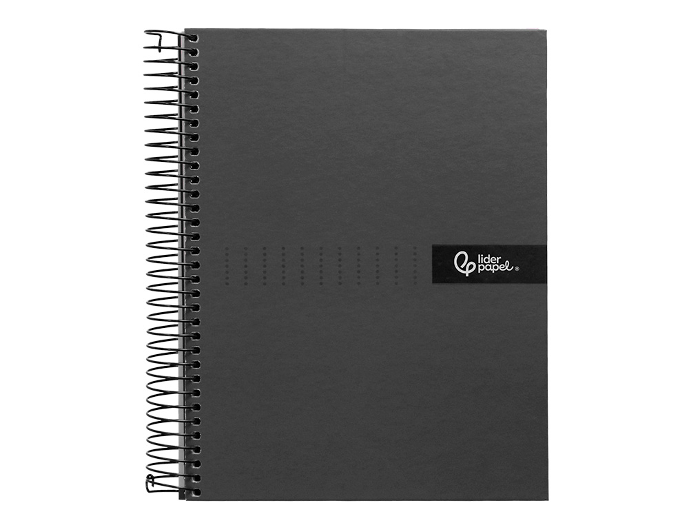Caderno espiral liderpapel din a4 crafty capa forrada 120 f 90 gr quadricula 5 mm 5 bandas de cores 4 cores cor preto ( Imagem 2 de 26 ) - Preview