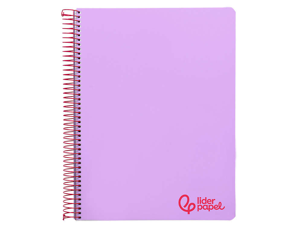 Caderno espiral liderpapel din a4 wonder capa plastico 120 f 90 gr quadricula 5 mm 5 bandas de cores 4 furos violeta ( Imagem 3 de 23 ) - Preview