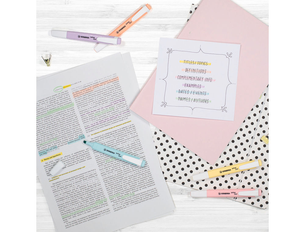 Marcador stabilo fluorescente swing cool pastel cor rosa flor de cerejeira pastel (10 unidades) ( Imagem 4 de 6 ) - Preview