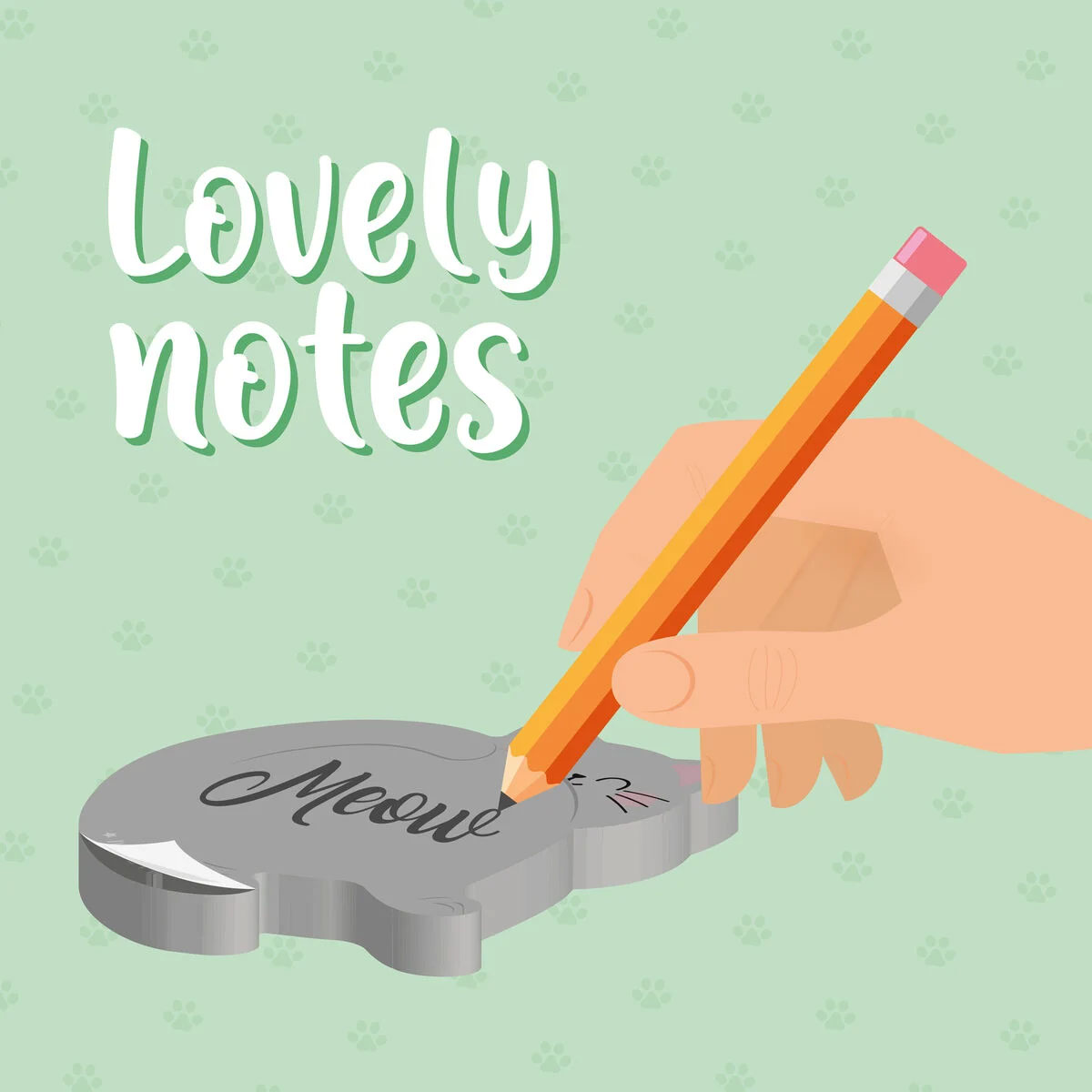 Bloco De Notas Aderentes Legami Lovely Notes Kitty (100 Folhas) Adk0001 ( Imagem 3 de 3 ) - Preview