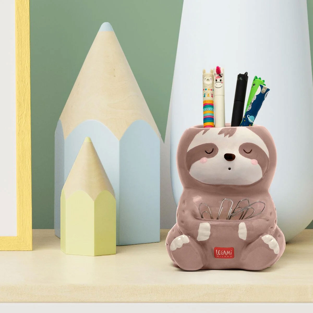 Porta-Lápis Em Ceramica Legami Desk Friends Preguica Phs0004 ( Imagem 2 de 3 ) - Preview