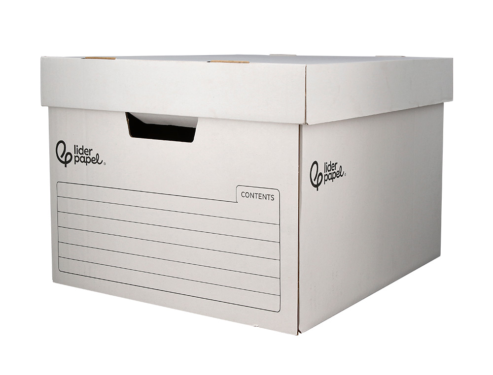 Caixa para arquivo morto liderpapel cartao 100% reciclado automatico para 3 caixas arquivo def. folio / 4 arquivado (5 unidades) ( Imagem 2 de 10 ) - Preview