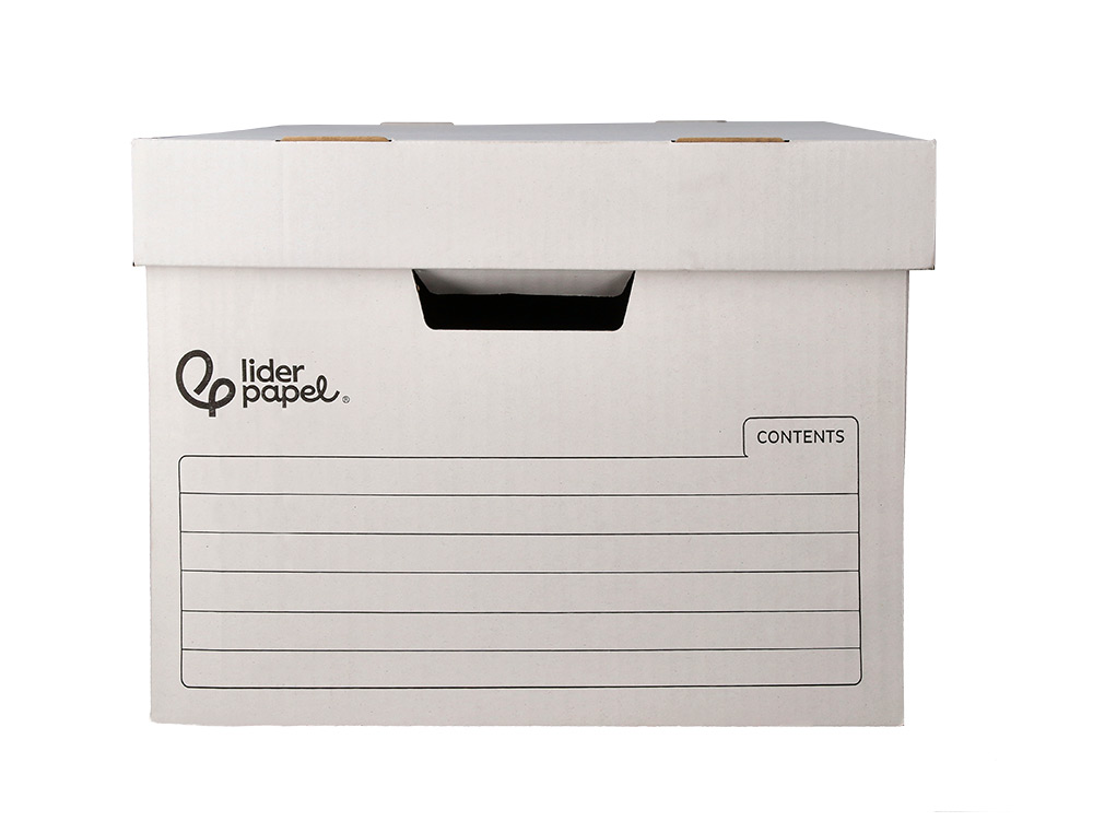 Caixa para arquivo morto liderpapel cartao 100% reciclado automatico para 3 caixas arquivo def. folio / 4 arquivado (5 unidades) ( Imagem 3 de 10 ) - Preview
