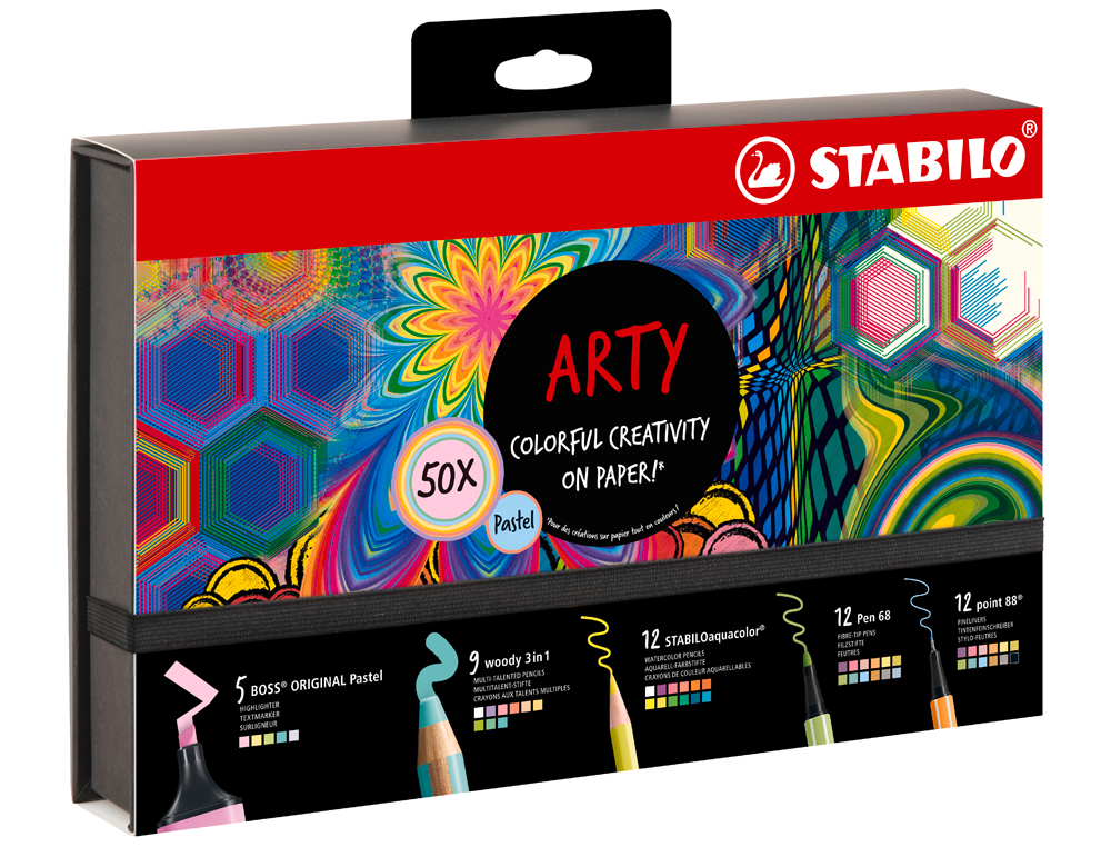 Conjunto stabilo criativo arty line pastel 50 unidades sortidas ( Imagem 5 de 5 ) - Preview