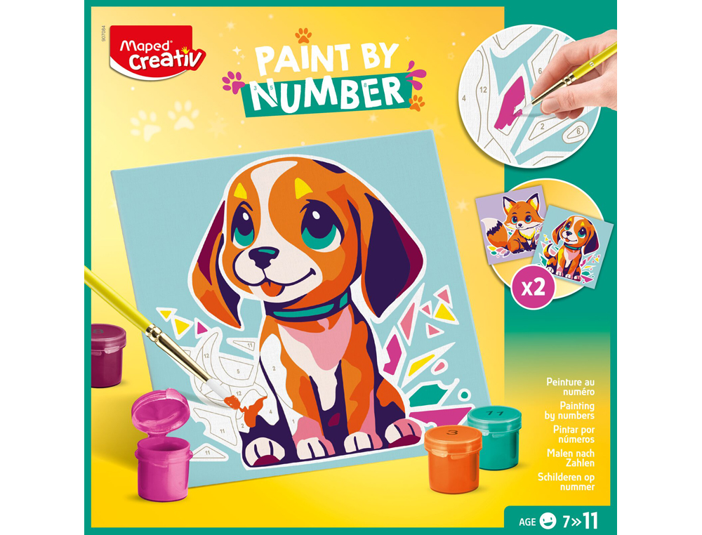 Pintar por Número Cão/Raposa ( Imagem 2 de 2 ) - Preview