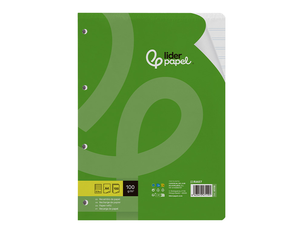 Liderpapel Lined Paper Refill. Din. A4. 100 Sheets ( Imagem 2 de 17 ) - Preview