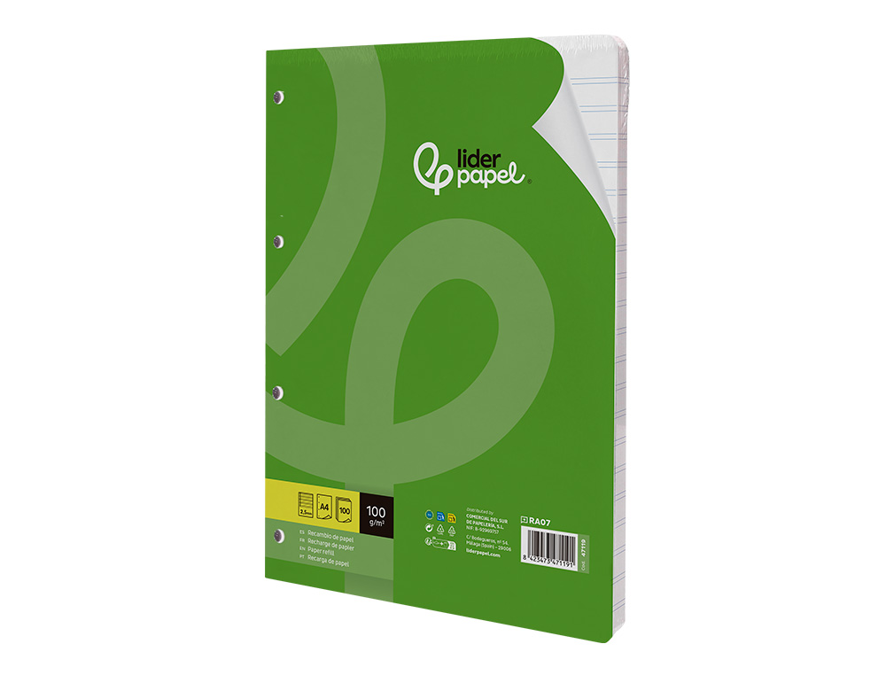 Liderpapel Lined Paper Refill. Din. A4. 100 Sheets ( Imagem 5 de 17 ) - Preview
