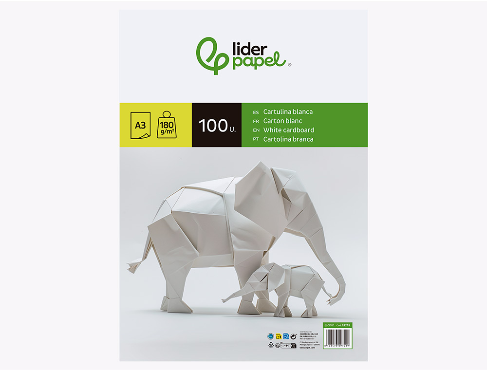 Cartolina liderpapel 180 gr 100 folhas din a3 branco ( Imagem 4 de 19 ) - Preview