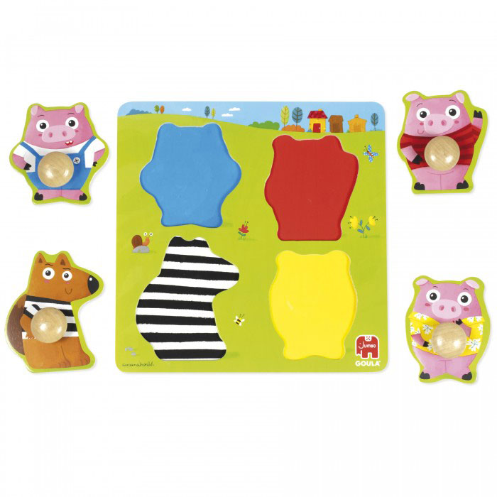 Puzzle goula madeira 4 pecas os 3 porquinhos ( Imagem 2 de 2 ) - Preview