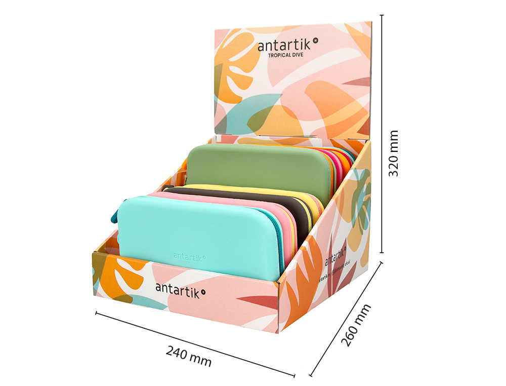 Estojo escolar antartik tropical dive silicone soft retangular 190x120x25 mm expositor de 8 unidades ( Imagem 2 de 12 ) - Preview