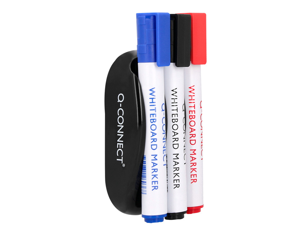 Apagador q-connect magnetico com marcador preto vermelho e azul para quadro branco ( Imagem 4 de 10 ) - Preview
