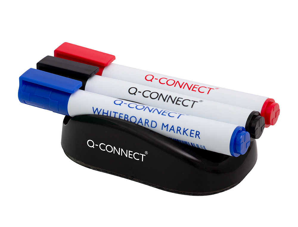 Apagador q-connect magnetico com marcador preto vermelho e azul para quadro branco ( Imagem 5 de 10 ) - Preview