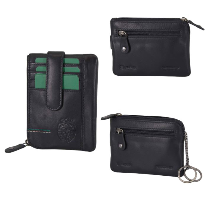Porta-Moedas/Cartões Em Pele Sporting Preto Scp3288-01 ( Imagem 2 de 3 ) - Preview