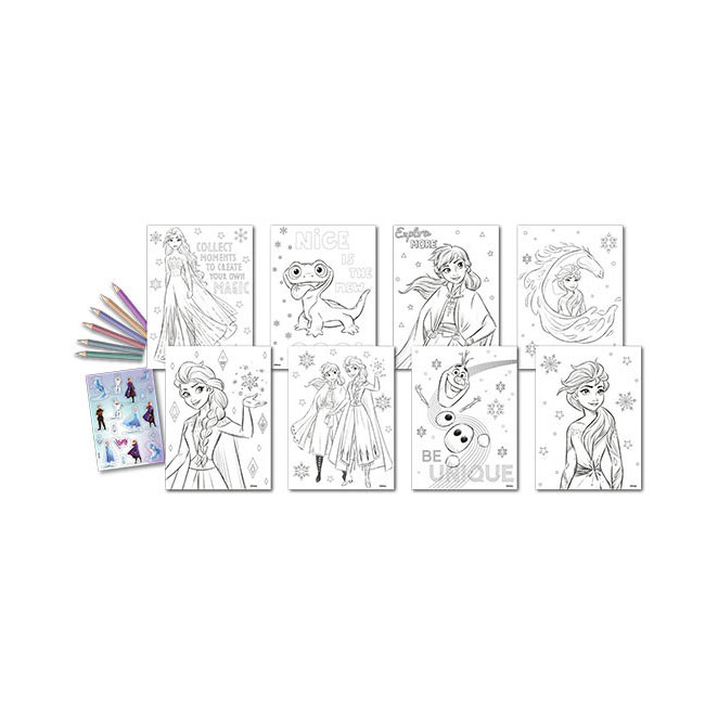 Conjunto Para Colorir Com Autocolantes Disney Frozen Fr50022 ( Imagem 2 de 2 ) - Preview