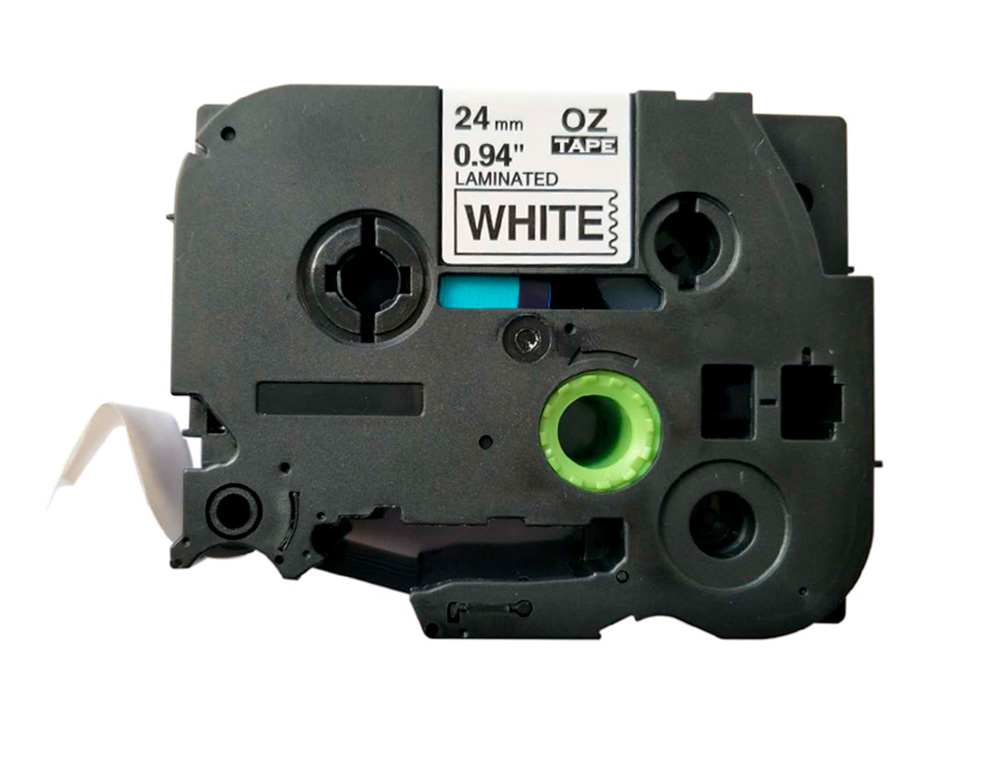 Fita q-connect tze-251 branca-preta 24mm comprimento 8 mt ( Imagem 2 de 9 ) - Preview