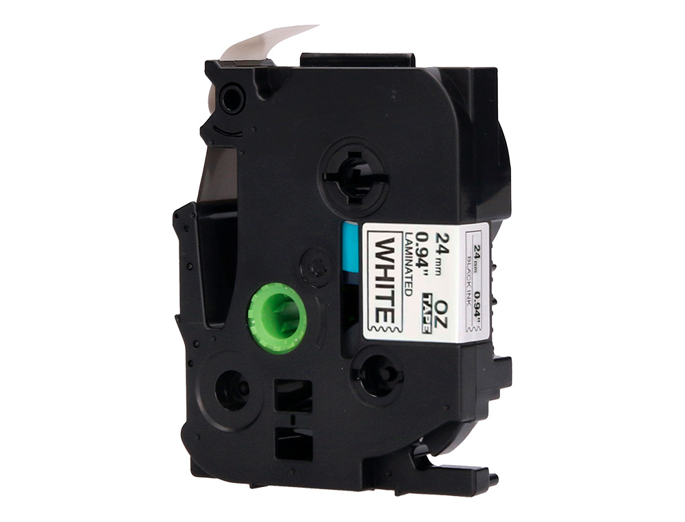 Fita q-connect tze-251 branca-preta 24mm comprimento 8 mt ( Imagem 3 de 9 ) - Preview