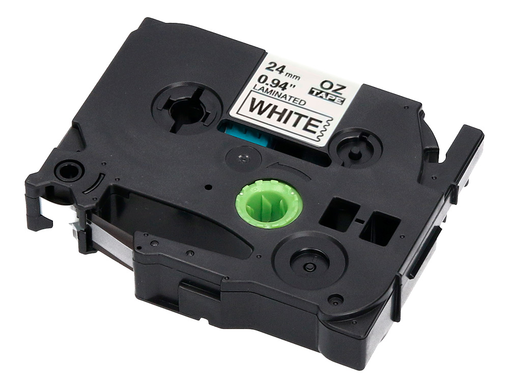 Fita q-connect tze-251 branca-preta 24mm comprimento 8 mt ( Imagem 5 de 9 ) - Preview