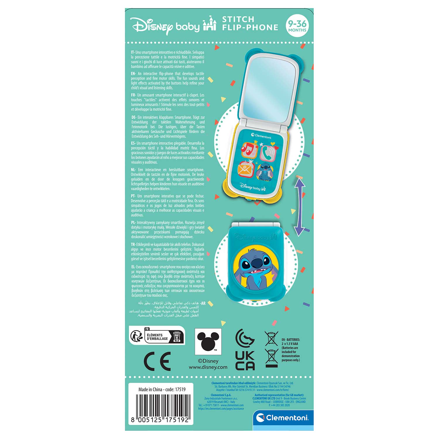 Stitch Flip Phone Clementoni Disney Baby 17519 ( Imagem 4 de 4 ) - Preview