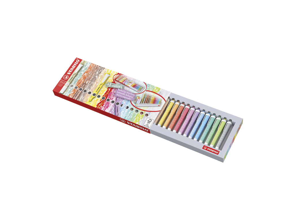 Rotulador stabilo fluorescente swing cool nature colors estuche de 18 unidades colores surtidos ( Imagem 2 de 5 ) - Preview