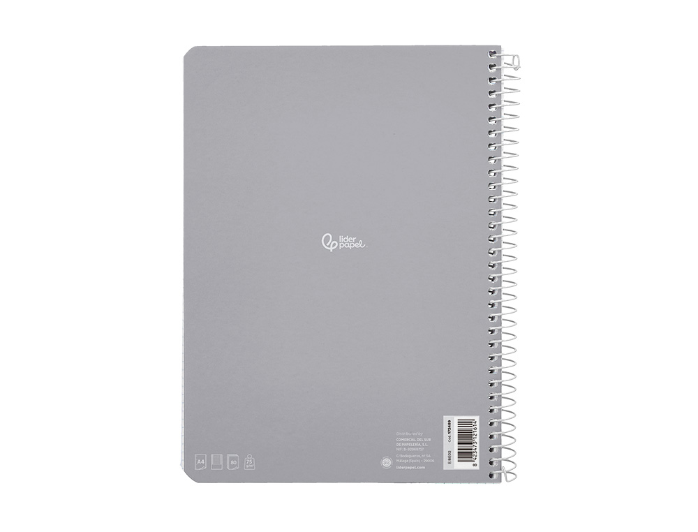 Cuaderno espiral liderpapel a4 micro smart tapa blanda 80h 75gr horizontal 7mm doble margen 4 taladros colores (10 unidades) ( Imagem 4 de 9 ) - Preview