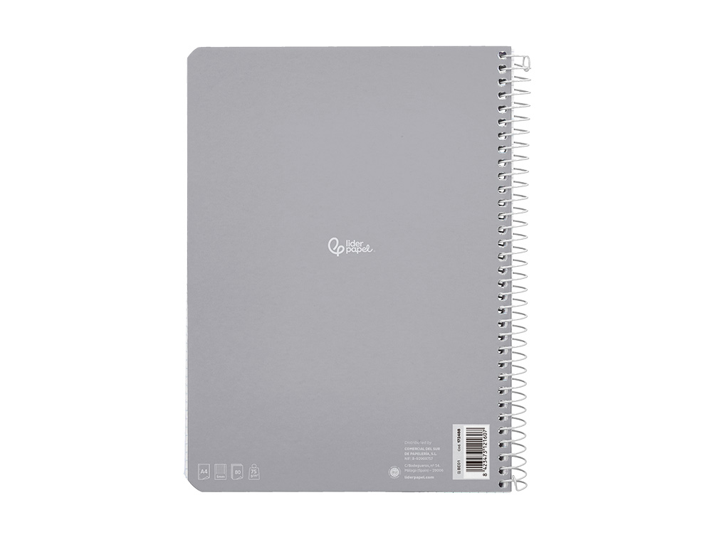 Cuaderno espiral liderpapel a4 micro smart tapa blanda 80h 75gr cuadro 5mm doble margen 4 taladros colores (10 unidades) ( Imagem 4 de 9 ) - Preview