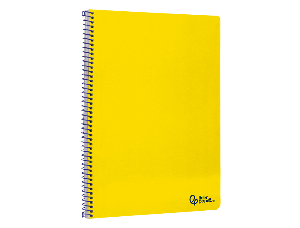 Caderno espiral liderpapel din a4 smart capa suave 80 f 75 gr pautado com margem cor amarelo ( Imagem 3 de 7 ) - Preview