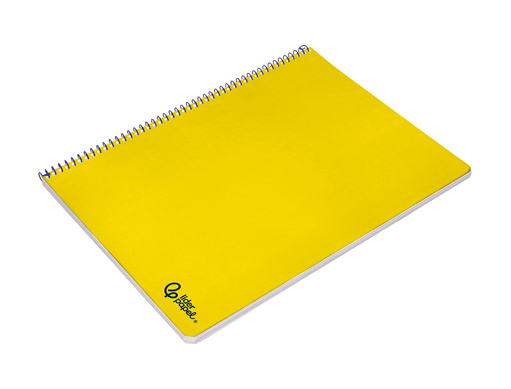 Caderno espiral liderpapel din a4 smart capa suave 80 f 75 gr pautado com margem cor amarelo ( Imagem 5 de 7 ) - Preview