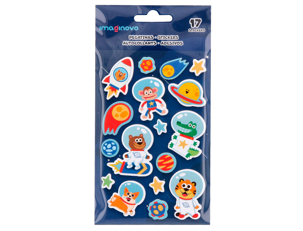 Autocolantes imaginovo luminosos astronautas 250x145 mm em blister ( Imagem 2 de 5 ) - Preview
