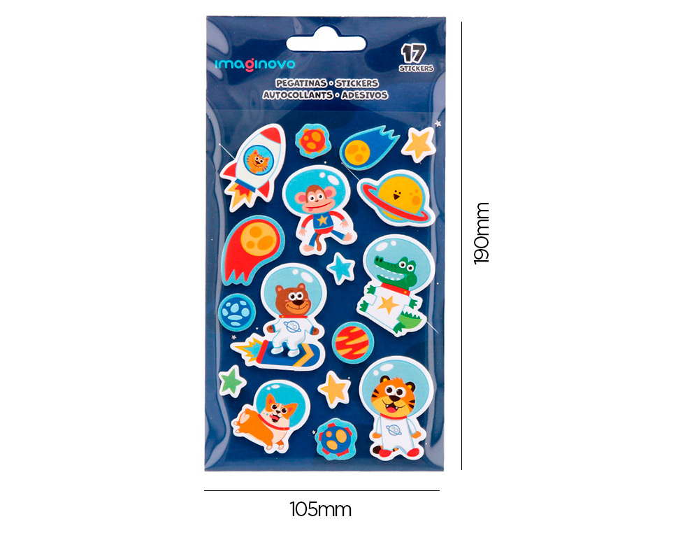 Autocolantes imaginovo luminosos astronautas 250x145 mm em blister ( Imagem 5 de 5 ) - Preview