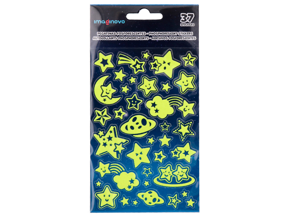 Autocolantes imaginovo luminosos estrelas com relevo 190x105 mm em blister ( Imagem 2 de 5 ) - Preview