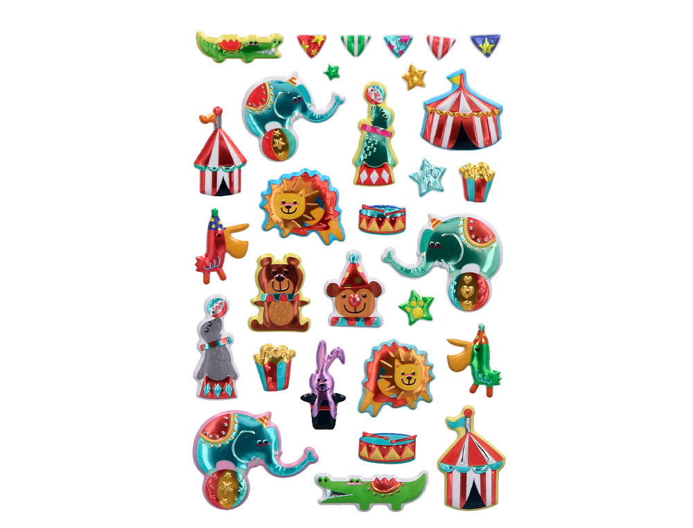 Autocolantes imaginovo kids circo goma eva 190x105 mm em blister ( Imagem 4 de 5 ) - Preview