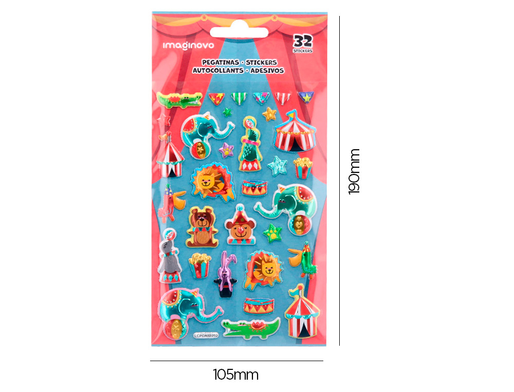 Autocolantes imaginovo kids circo goma eva 190x105 mm em blister ( Imagem 5 de 5 ) - Preview