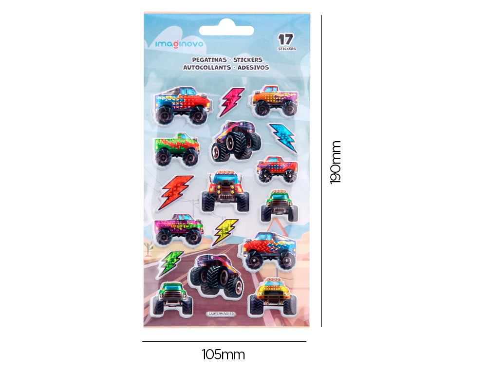 Autocolantes imaginovo kids corridas goma eva 190x105 mm em blister ( Imagem 5 de 5 ) - Preview