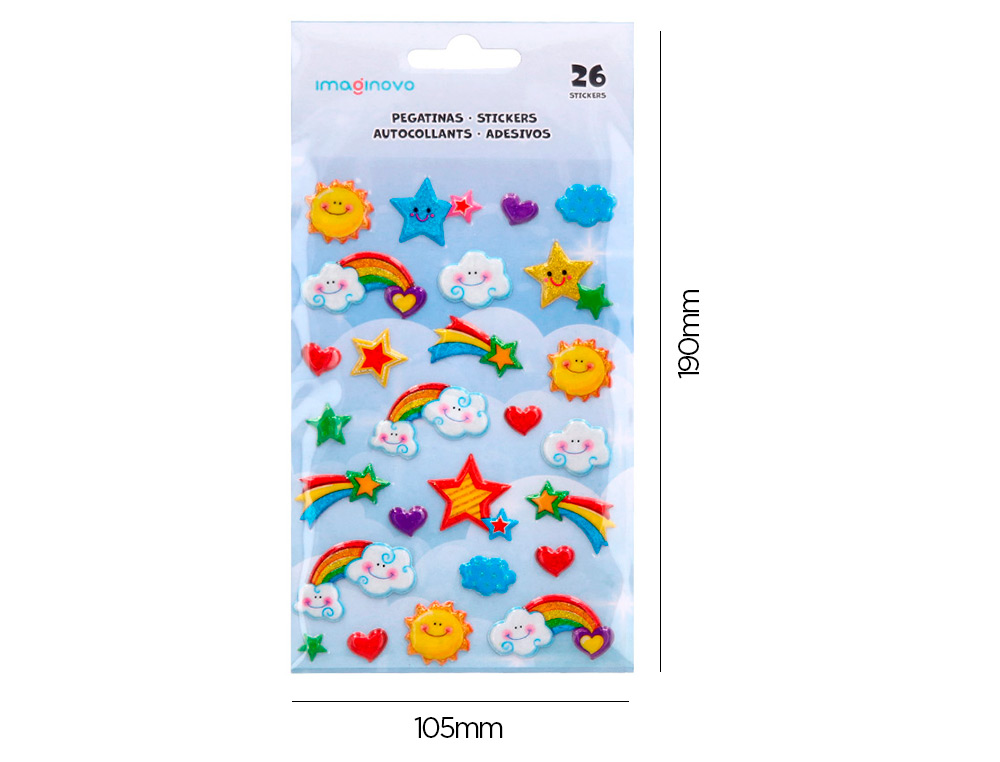 Autocolantes imaginovo arco-iris magic dreams com relevo 190x105 mm em blister ( Imagem 5 de 5 ) - Preview