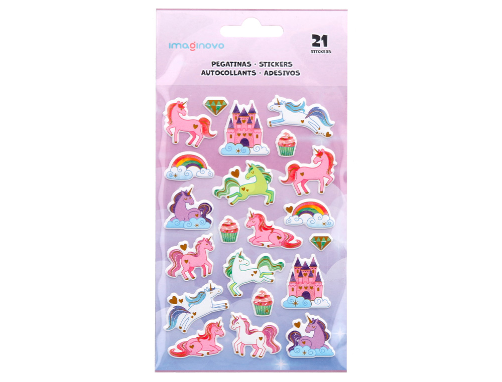 Autocolantes imaginovo unicornios magic dreams com relevo 190x105 mm em blister ( Imagem 2 de 5 ) - Preview
