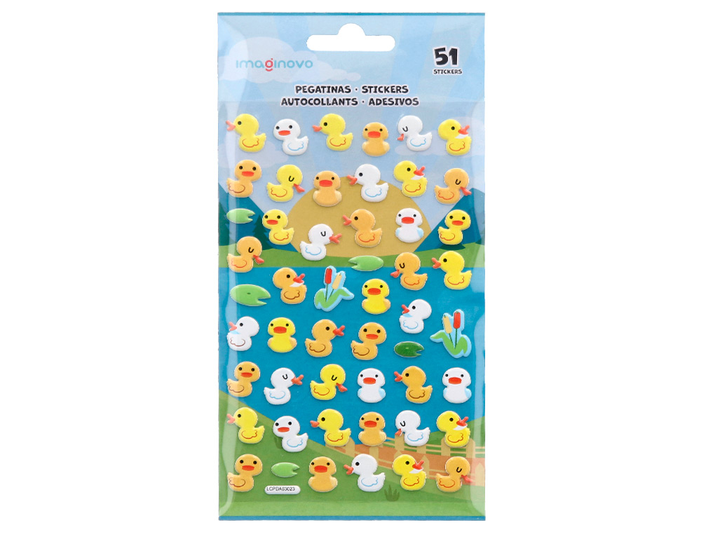 Autocolantes imaginovo cute animals patos com relevo 190x105 mm em blister ( Imagem 2 de 5 ) - Preview