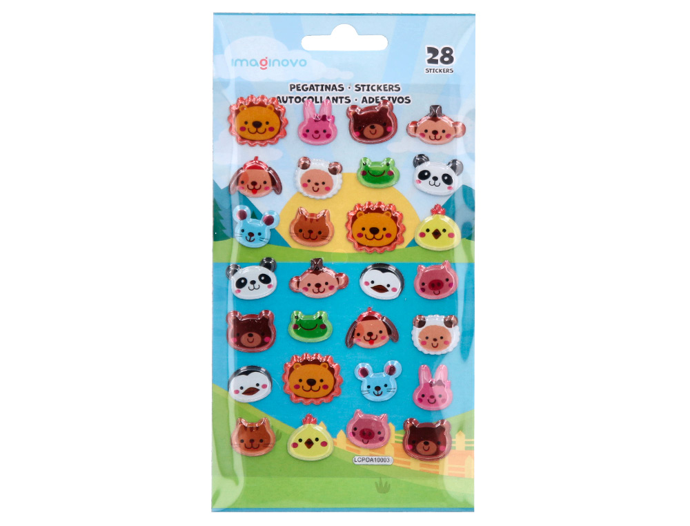 Autocolantes imaginovo cute animals selvagens com relevo 190x105 mm em blister ( Imagem 2 de 5 ) - Preview