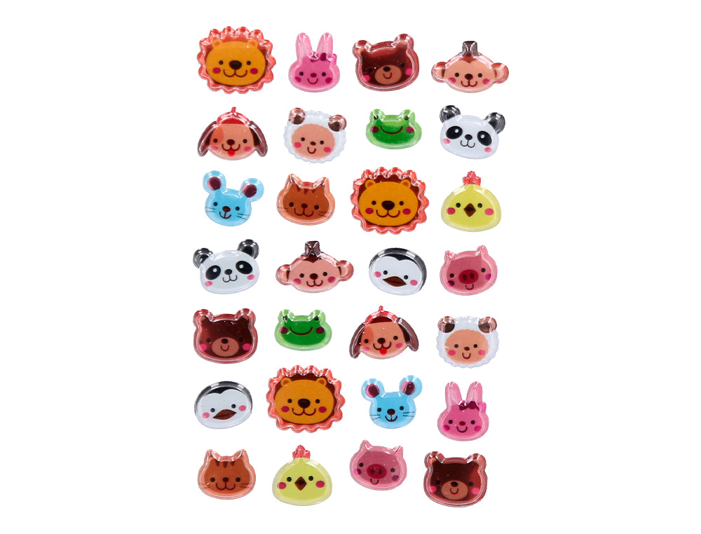 Autocolantes imaginovo cute animals selvagens com relevo 190x105 mm em blister ( Imagem 4 de 5 ) - Preview