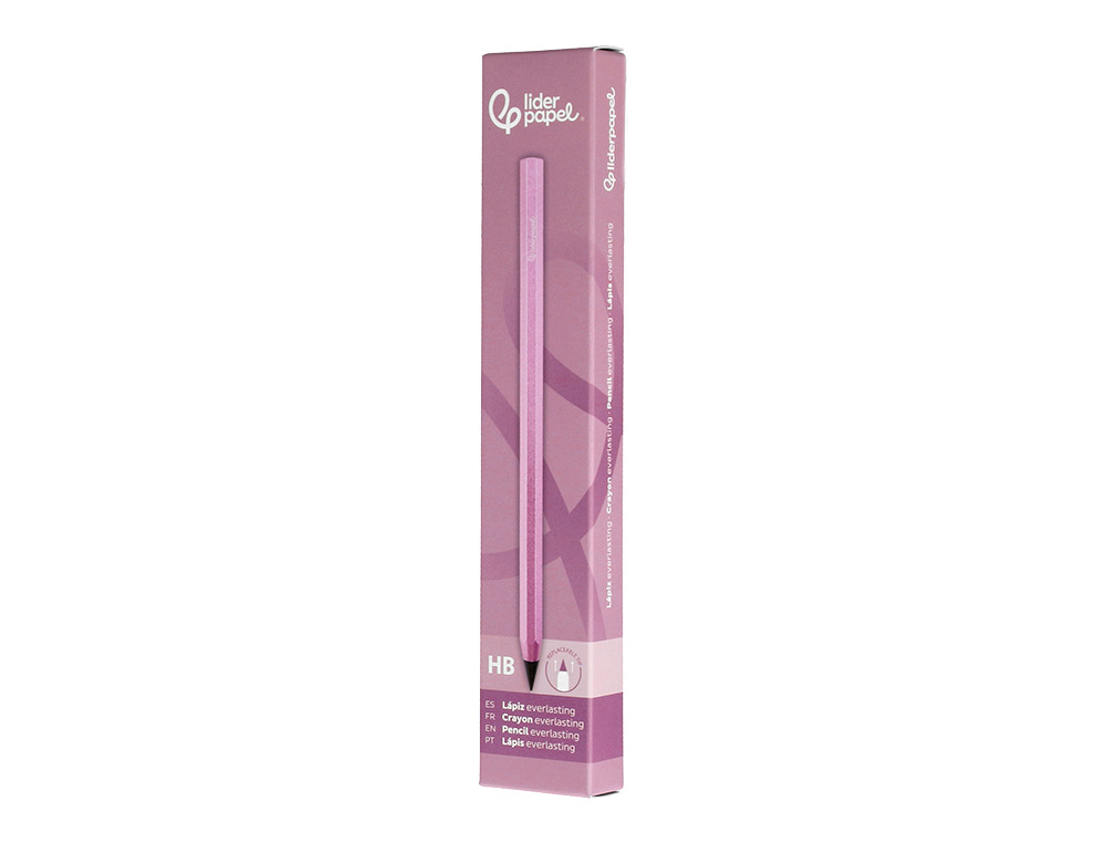 Lapis de grafite liderpapel infinito com borracha aluminio hexagonal rosa ultra resistente 1 ponta de recarga ( Imagem 3 de 10 ) - Preview