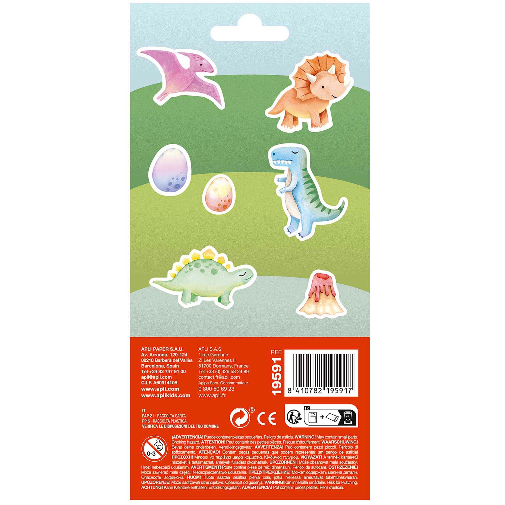 Autocolantes Apli Dinossauros Bebes (1 Folha) Blister 19591 ( Imagem 2 de 2 ) - Preview
