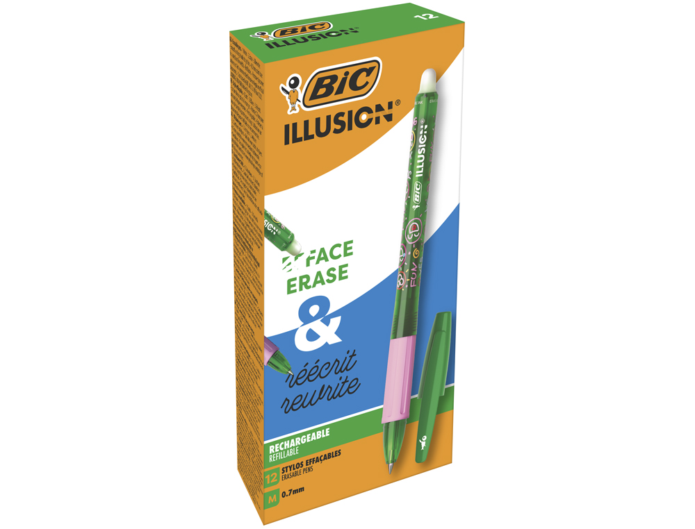 Esferografica bic gelocity illusion apagavel verde ponta de 0,7 mm (12 unidades) ( Imagem 2 de 7 ) - Preview