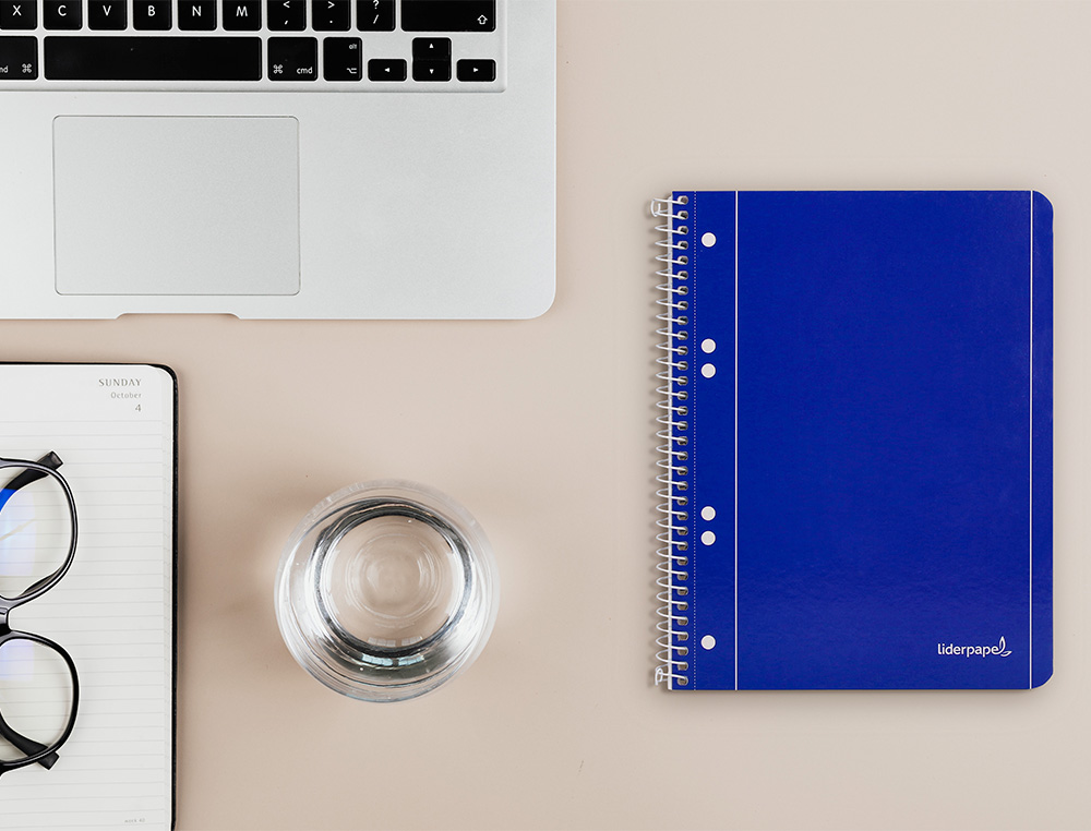 Caderno espiral liderpapel capa azul 80 f din a5 liso (5 unidades) ( Imagem 5 de 18 ) - Preview