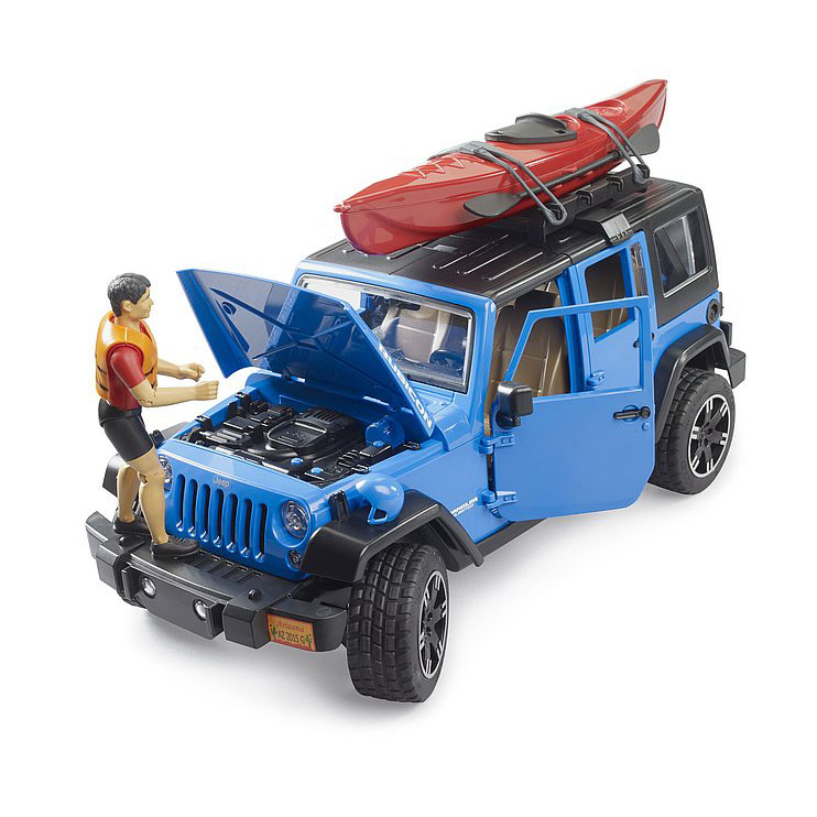 Jipe Jeep Wrangler Unlimited Rubicon Com Caiaque E Ciclista Bruder 02529 ( Imagem 2 de 4 ) - Preview