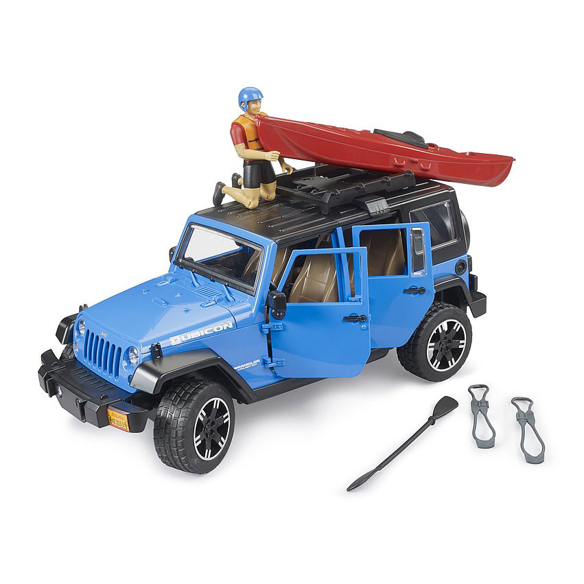 Jipe Jeep Wrangler Unlimited Rubicon Com Caiaque E Ciclista Bruder 02529 ( Imagem 3 de 4 ) - Preview