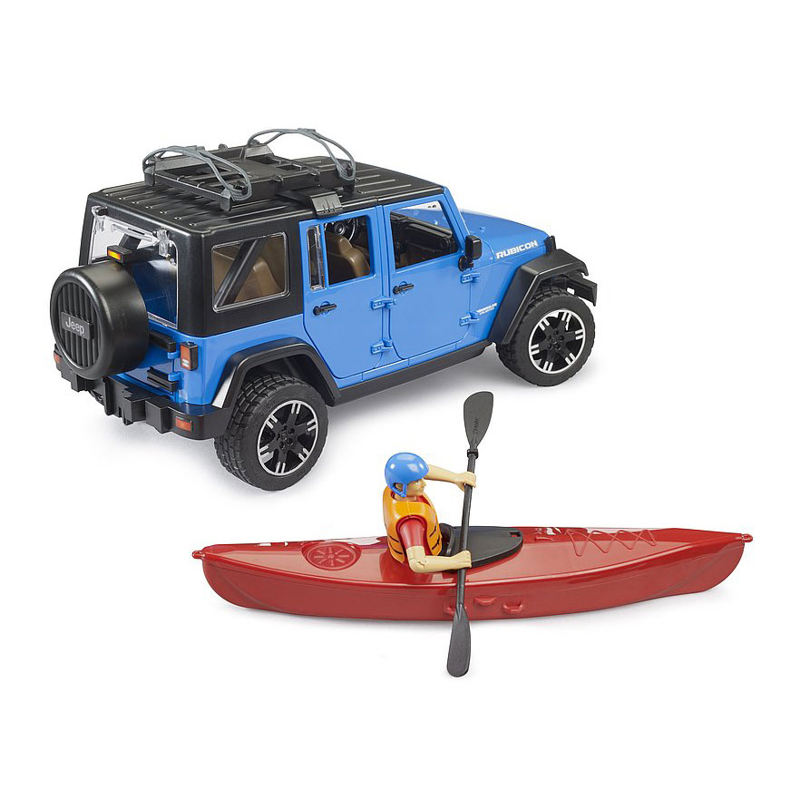 Jipe Jeep Wrangler Unlimited Rubicon Com Caiaque E Ciclista Bruder 02529 ( Imagem 4 de 4 ) - Preview