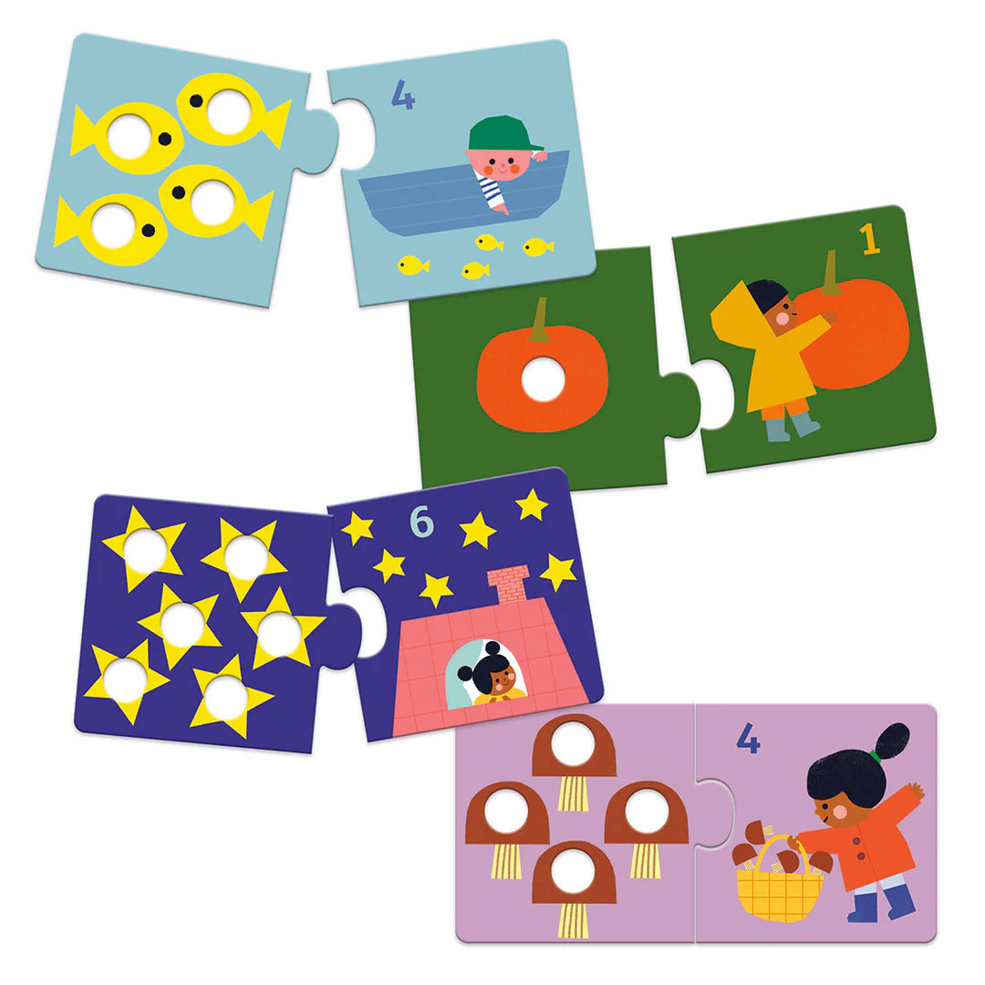 Puzzle Duo - Primeiros Numeros Djeco Dj08272 ( Imagem 2 de 2 ) - Preview