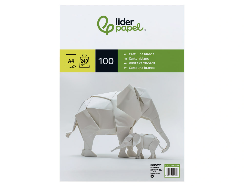 Cartolina liderpapel a4 240 gr branco embalagem de 100 folhas ( Imagem 2 de 11 ) - Preview