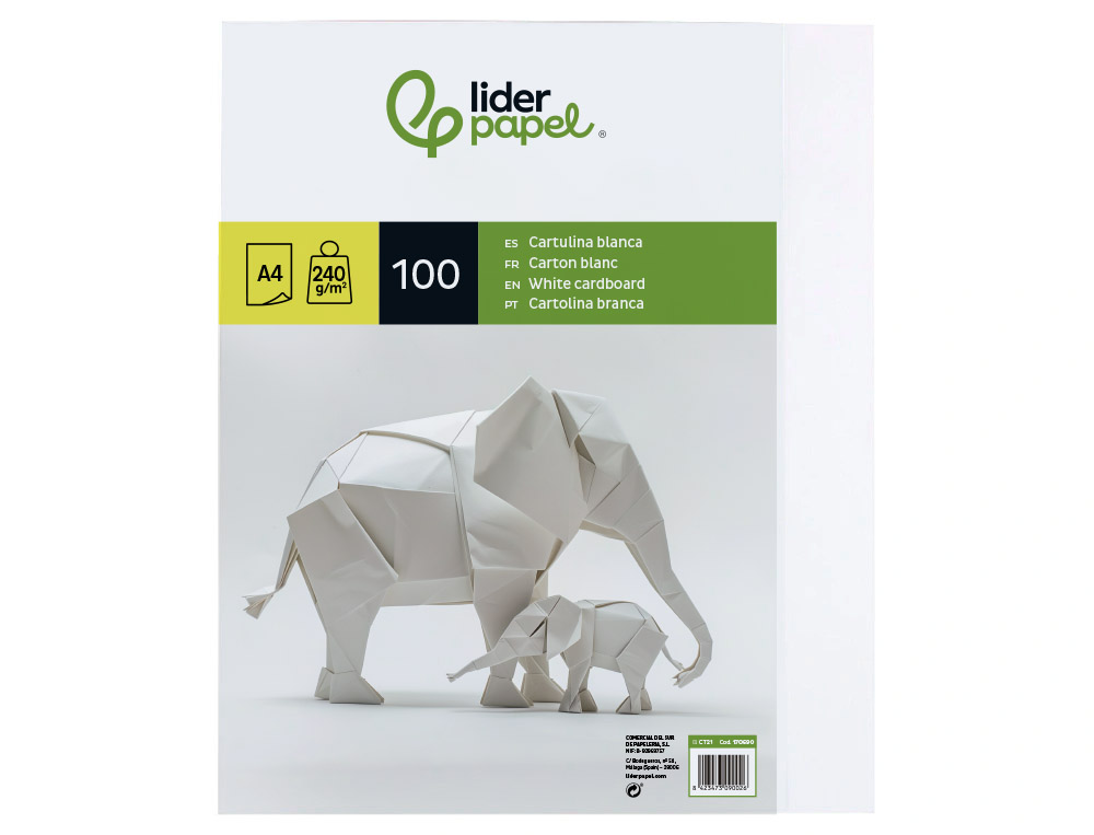 Cartolina liderpapel a4 240 gr branco embalagem de 100 folhas ( Imagem 4 de 11 ) - Preview