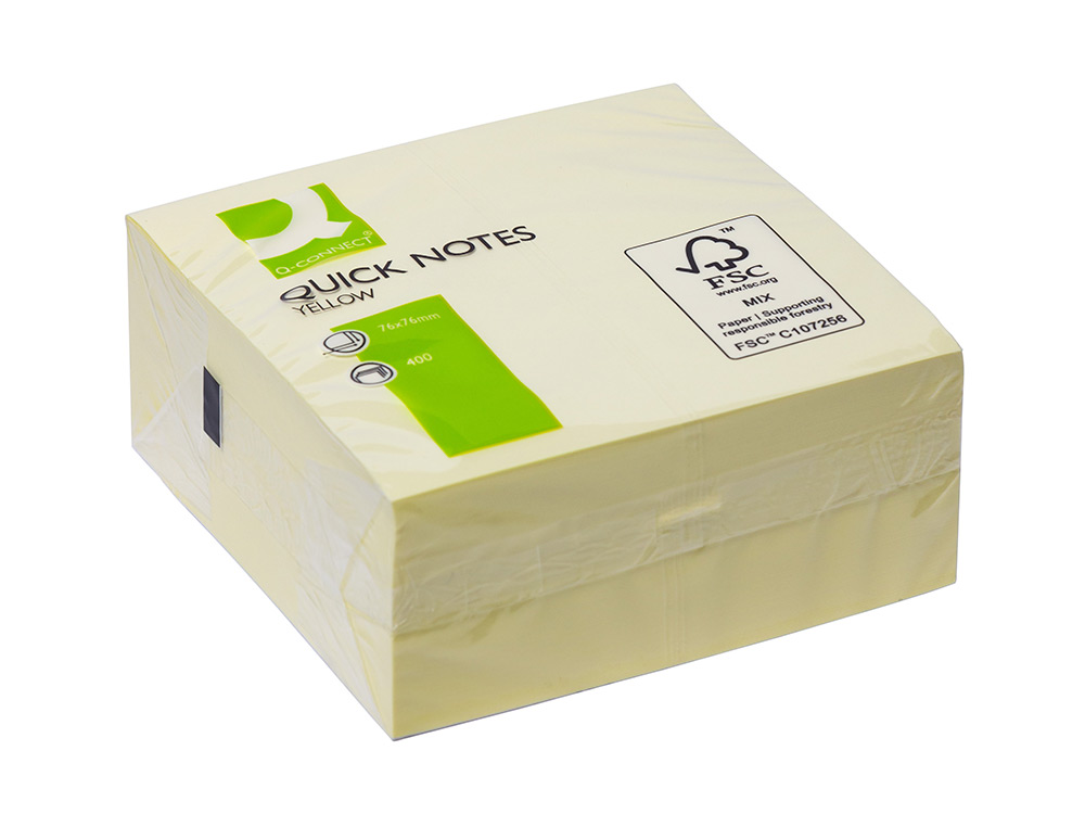Bloco de notas adesivas q-connect amarelo 75 x 75 mm ( Imagem 2 de 7 ) - Preview